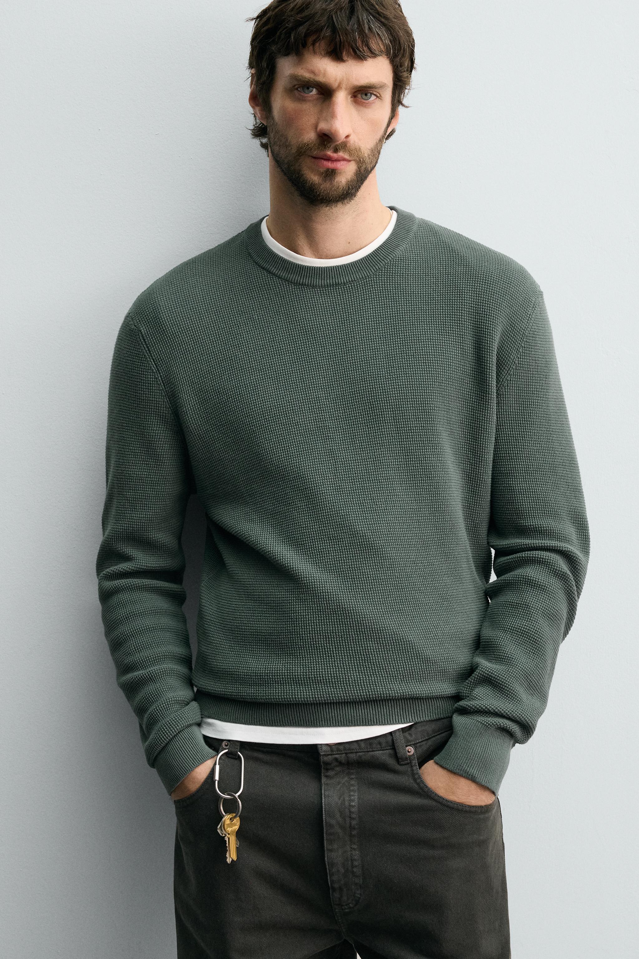 REGULAR FIT WAFFLE JUMPER